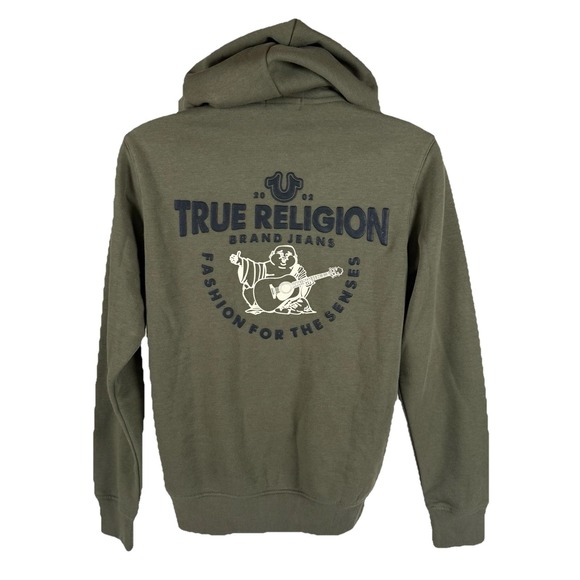 True Religion Other - True Religion Core Zip Up Hoodie Men's Medium Kalamata Green Buddha New $119
